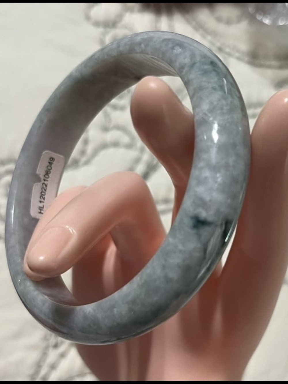 Certified Grade A Green 63mm Natural Burma Jade jadeite Bangle Bracelet 604935